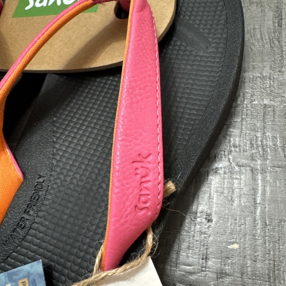 Sanuk Cosmic Shores Yoga Flip Flops Womens Size 8 Pink Orange Water Friendly NWT - Picture 3 of 5